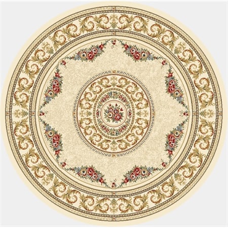 Dynamic Rugs Ancient Garden 7.10 Round 57226-6464 Rug - Ivory ANR8572266464